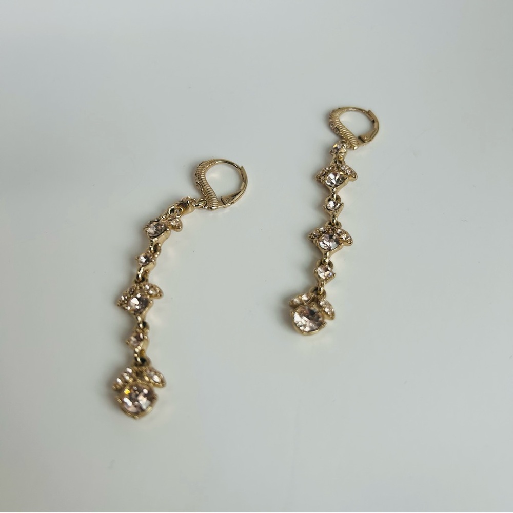 Givenchy Crystal Linear Drop Earrings, Elegant Gold - Picture 4 of 7